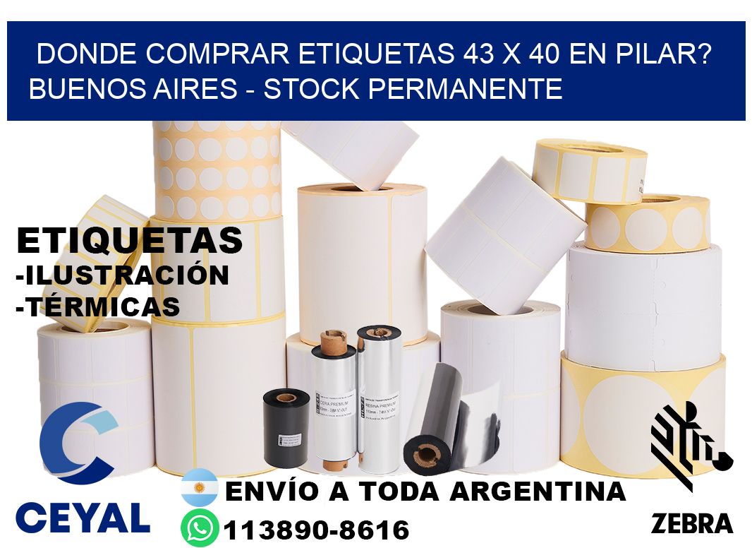 Donde Comprar etiquetas 43 x 40 en PILAR? Buenos Aires - Stock permanente
