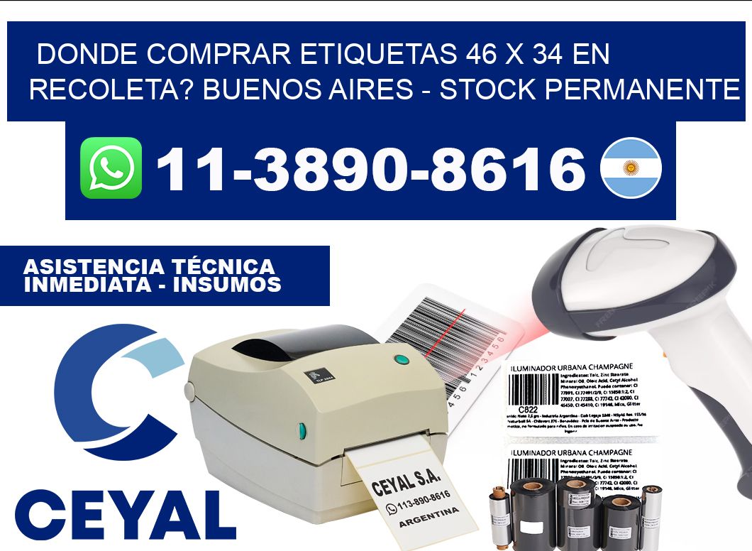 Donde Comprar etiquetas 46 x 34 en RECOLETA? Buenos Aires - Stock permanente