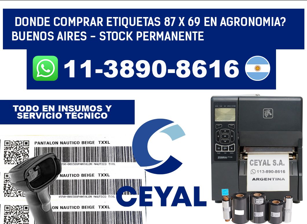 Donde Comprar etiquetas 87 x 69 en AGRONOMIA? Buenos Aires - Stock permanente