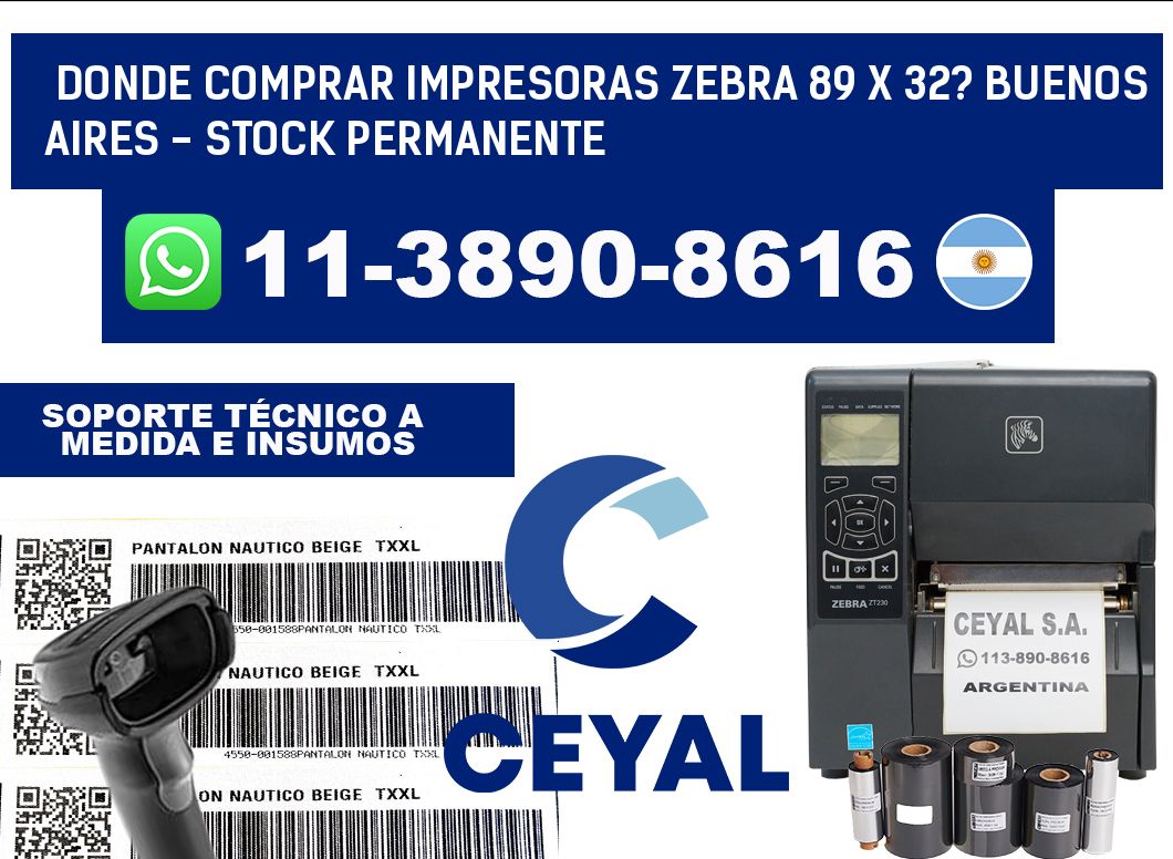Donde Comprar impresoras zebra 89 x 32? Buenos Aires - Stock permanente