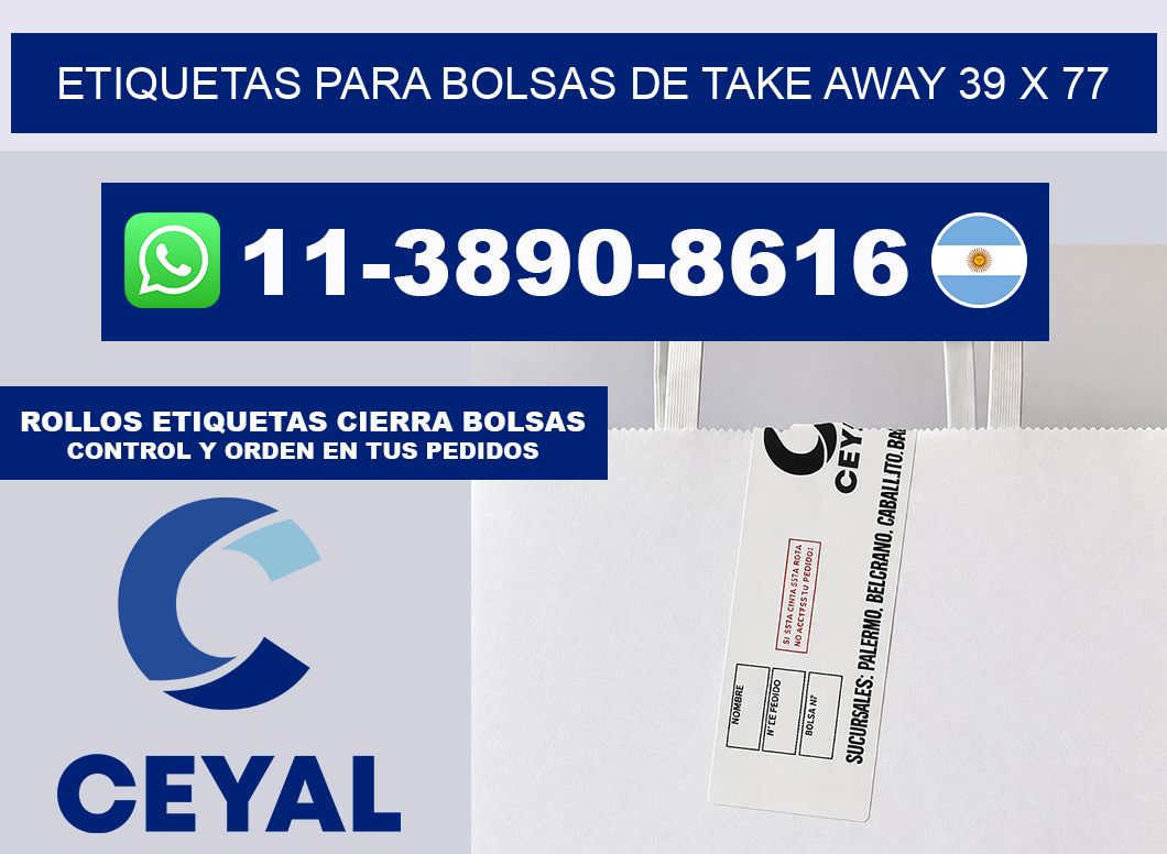 ETIQUETAS PARA BOLSAS DE TAKE AWAY 39 x 77