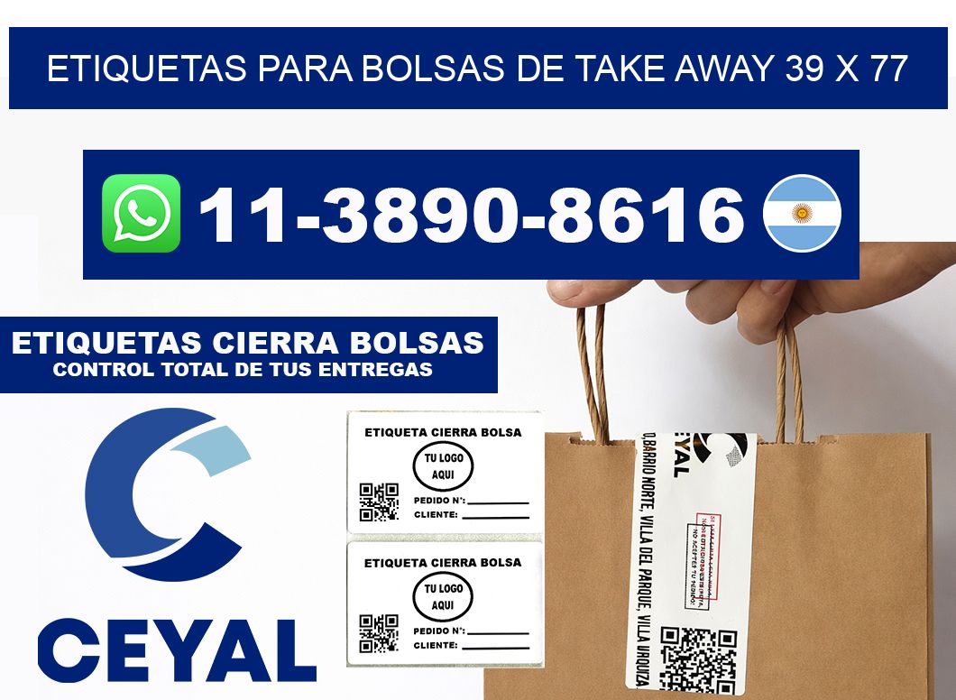ETIQUETAS PARA BOLSAS DE TAKE AWAY 39 x 77