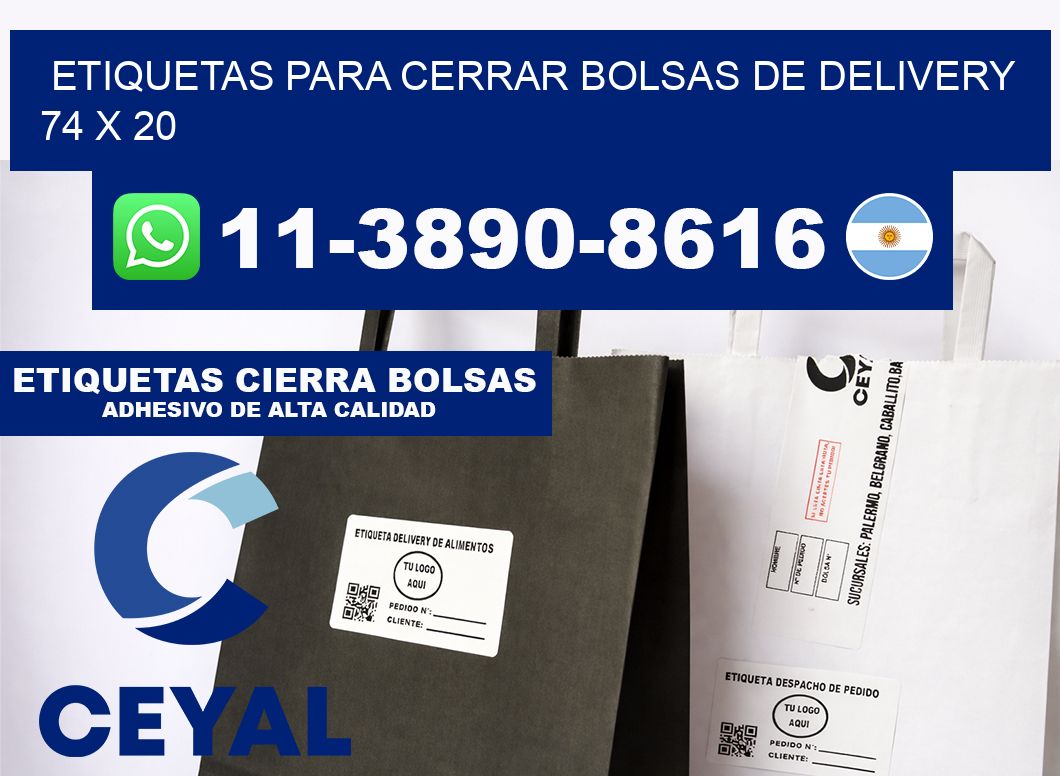 ETIQUETAS PARA CERRAR BOLSAS DE DELIVERY 74 x 20