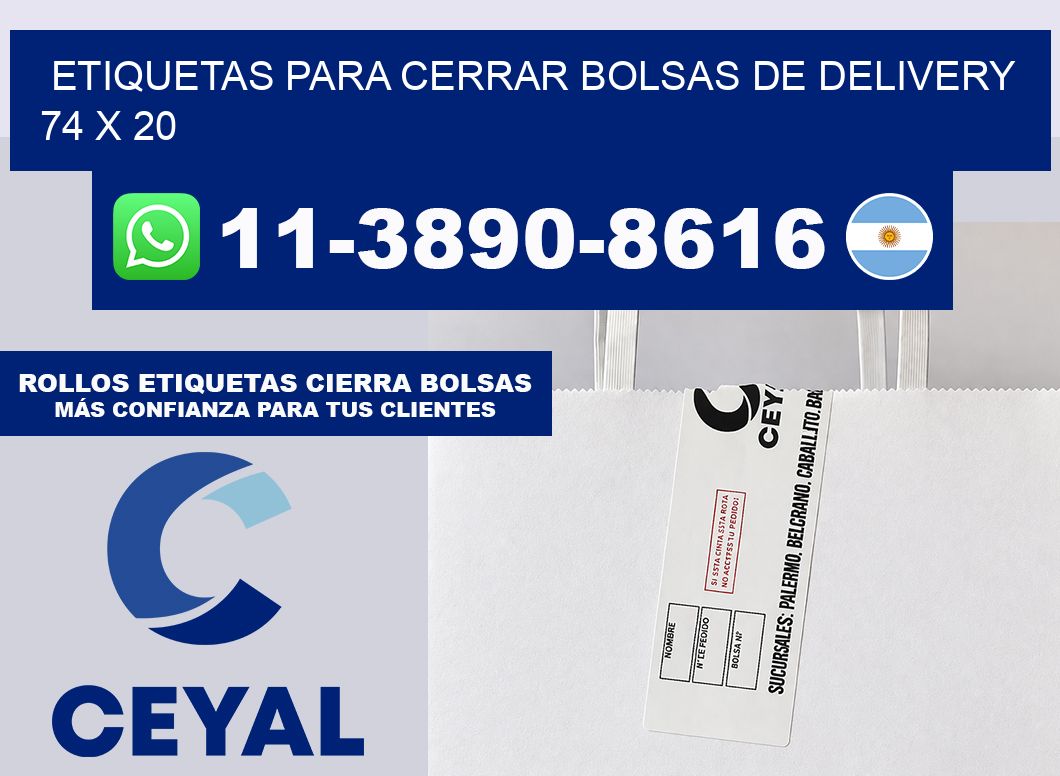 ETIQUETAS PARA CERRAR BOLSAS DE DELIVERY 74 x 20