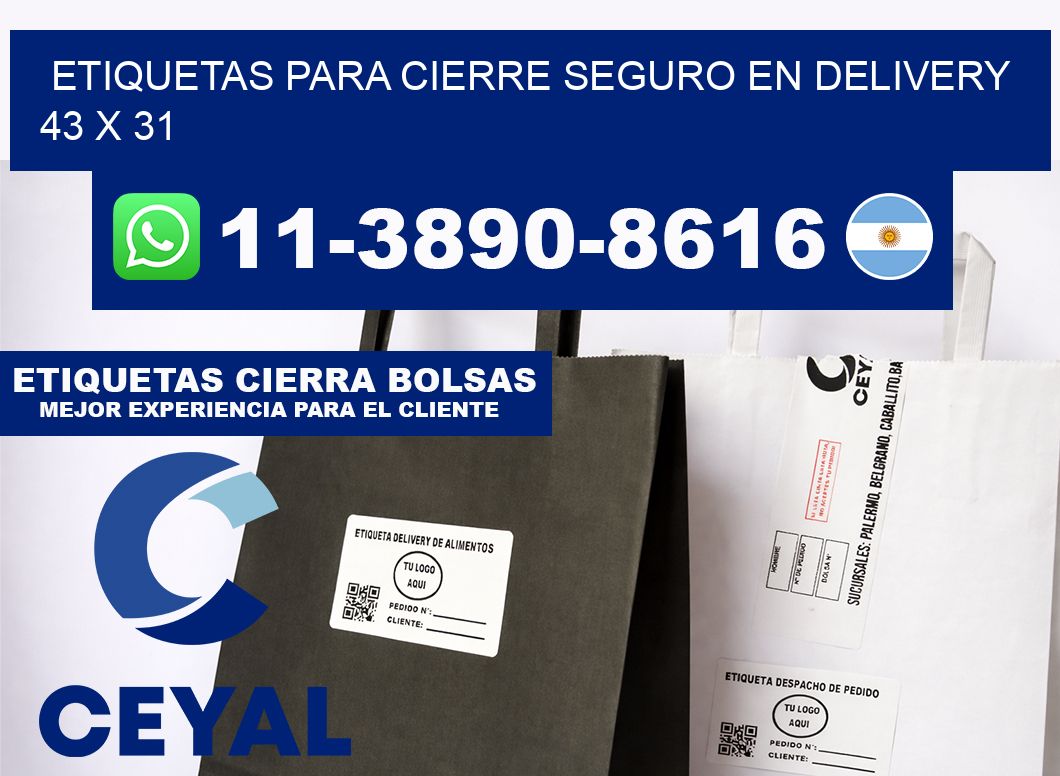 ETIQUETAS PARA CIERRE SEGURO EN DELIVERY 43 x 31