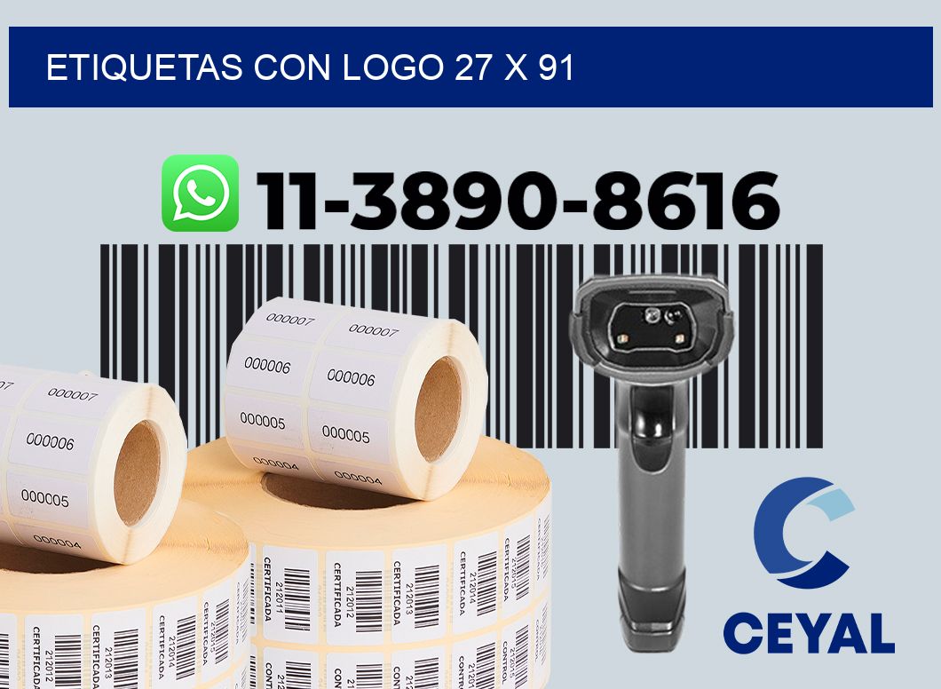 Etiquetas con logo 27 x 91