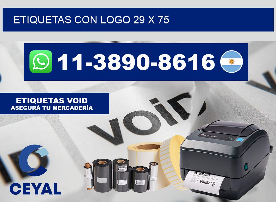 Etiquetas con logo 29 x 75