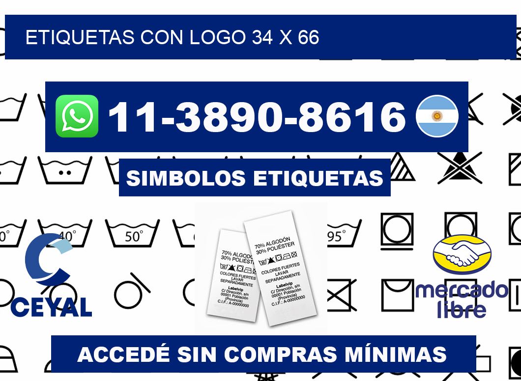 Etiquetas con logo 34 x 66
