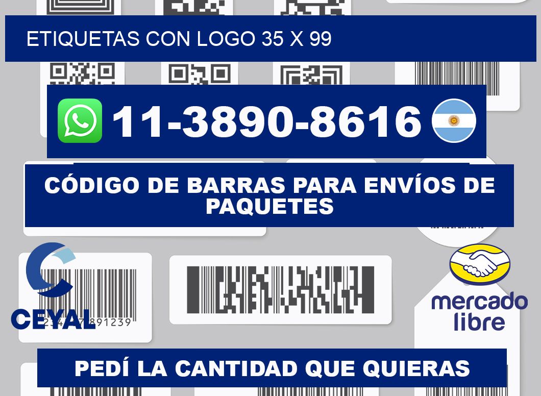 Etiquetas con logo 35 x 99