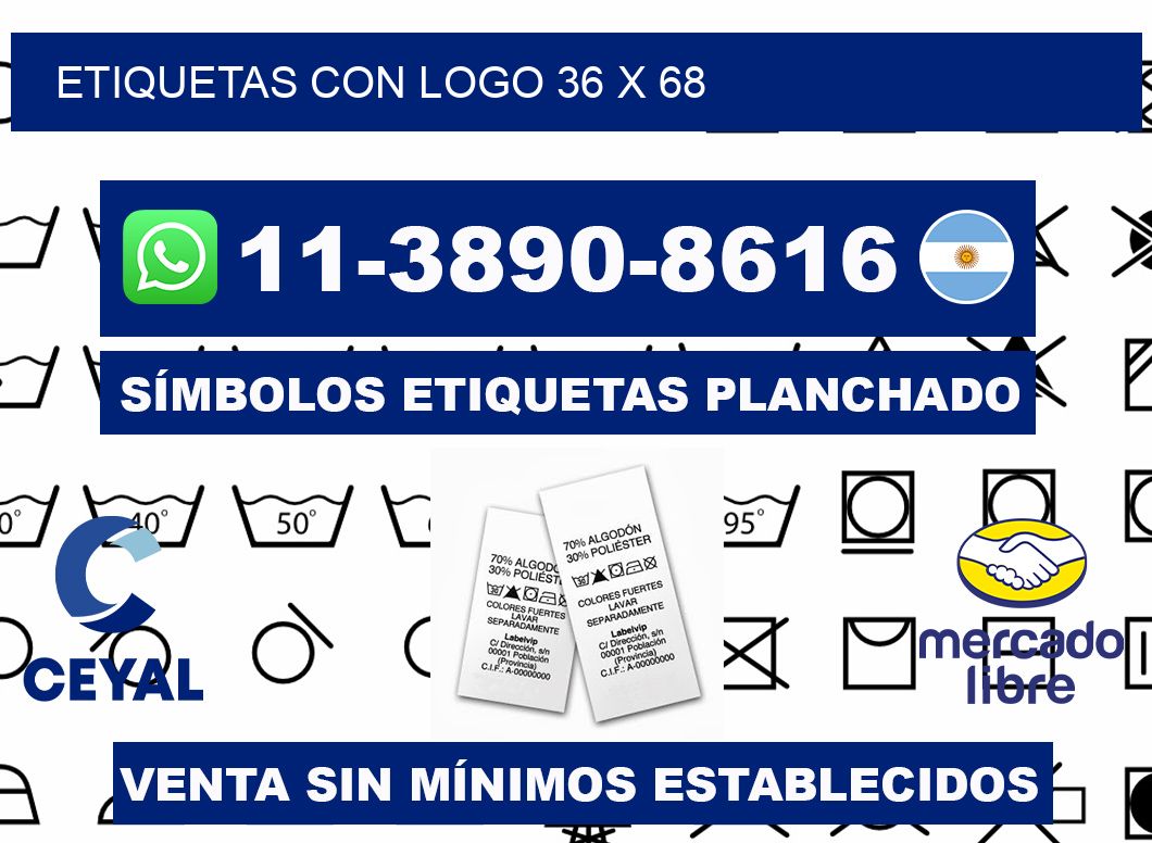 Etiquetas con logo 36 x 68