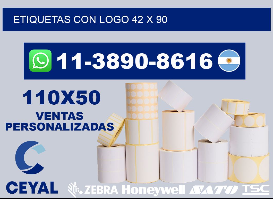 Etiquetas con logo 42 x 90