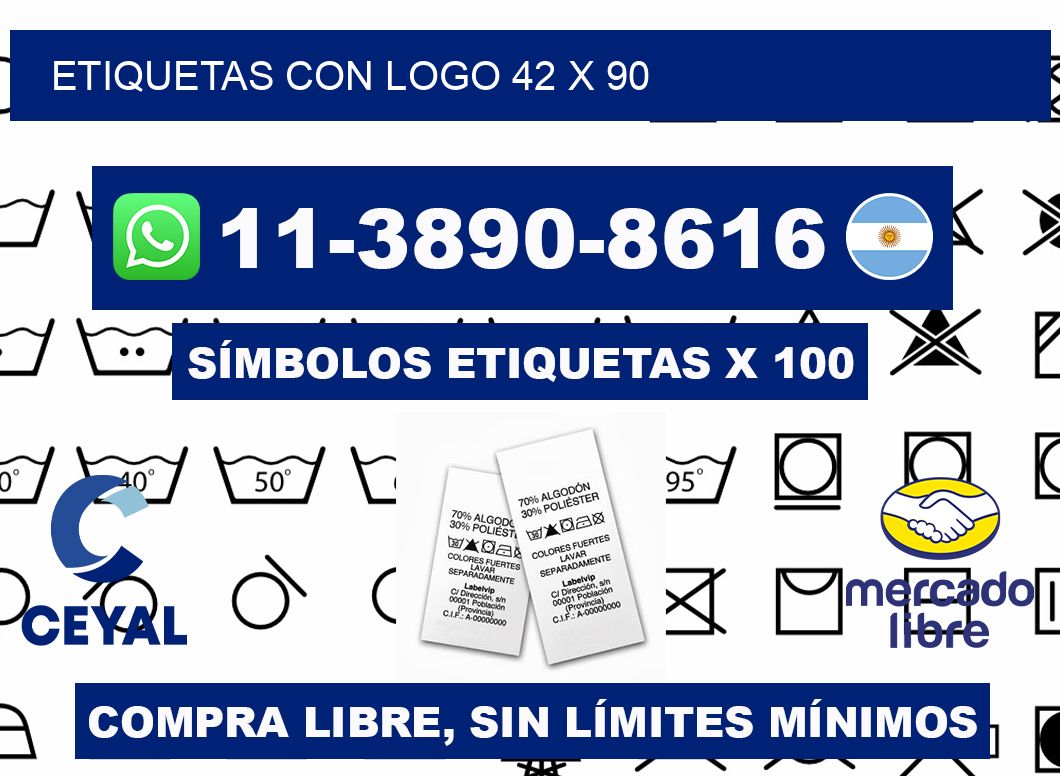 Etiquetas con logo 42 x 90