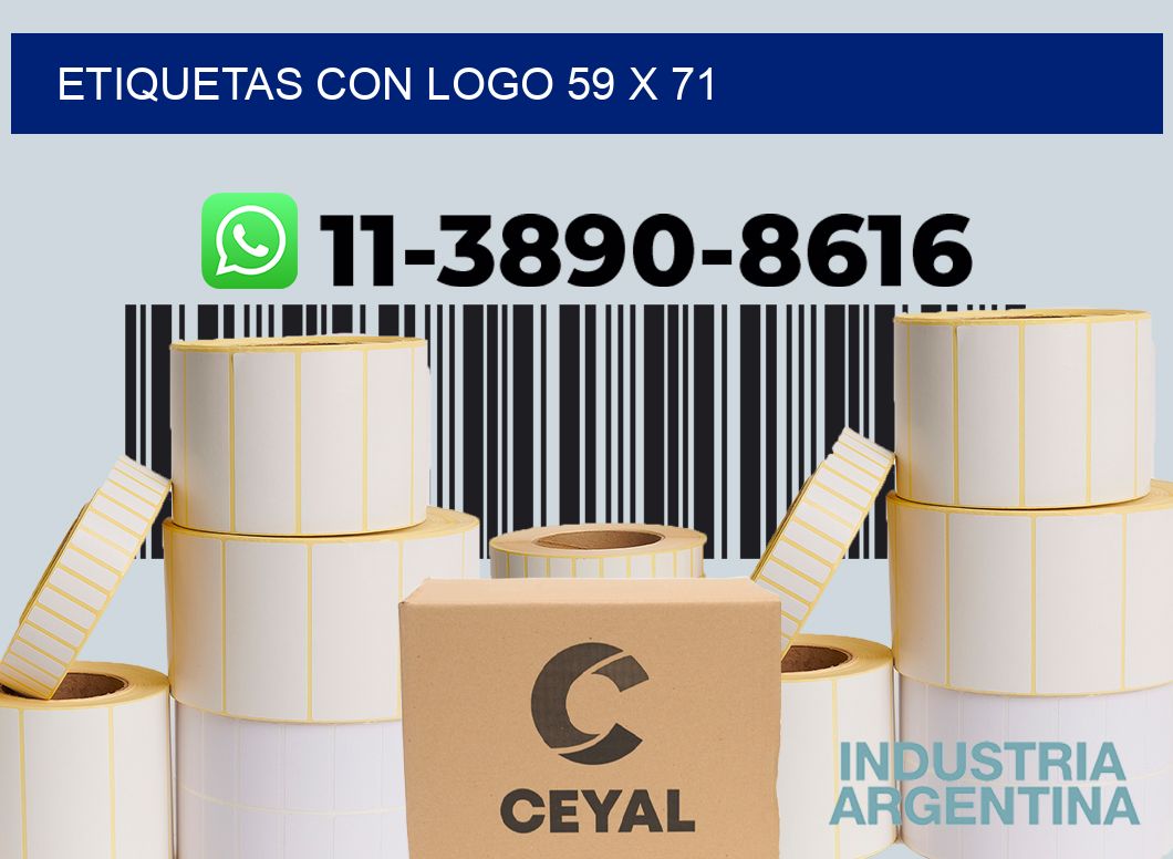 Etiquetas con logo 59 x 71