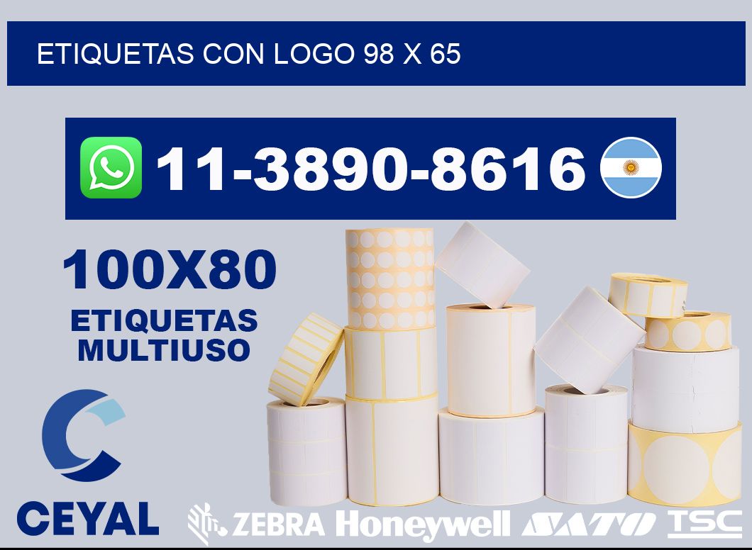 Etiquetas con logo 98 x 65