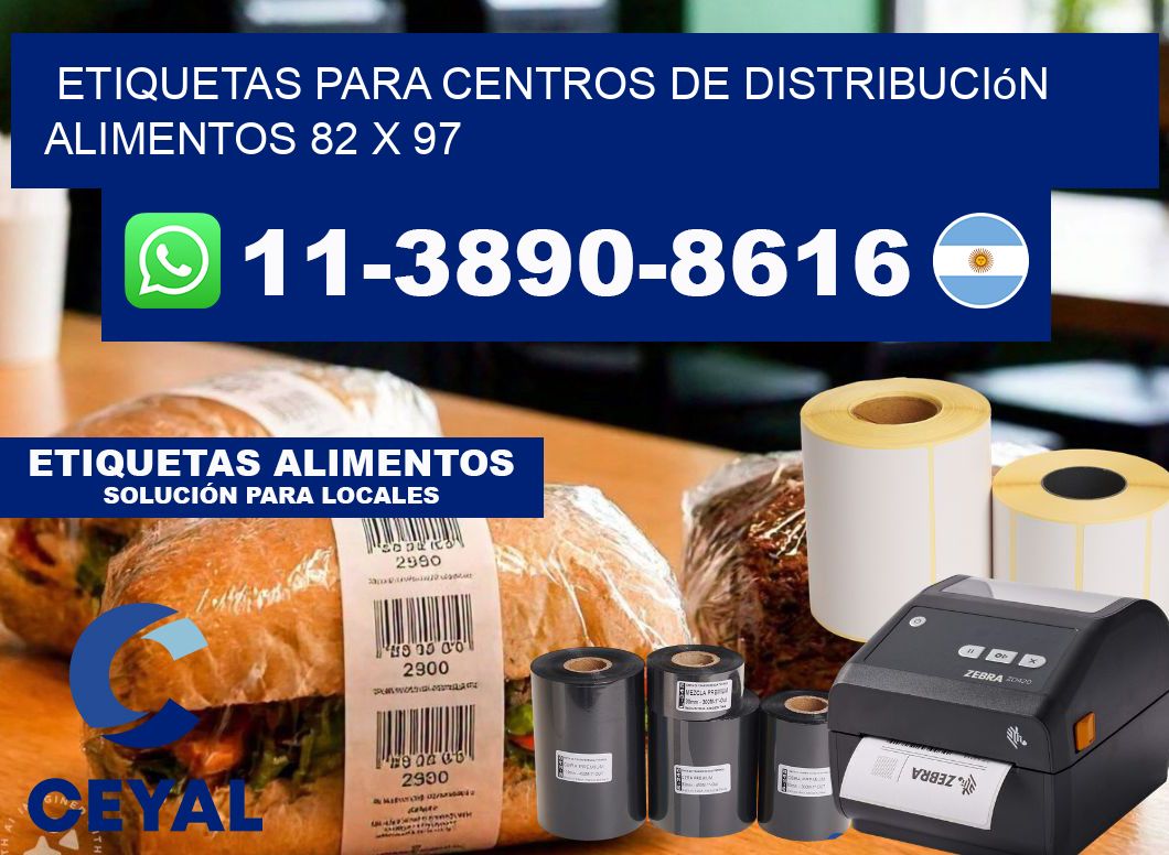 Etiquetas para centros de distribución alimentos 82 x 97