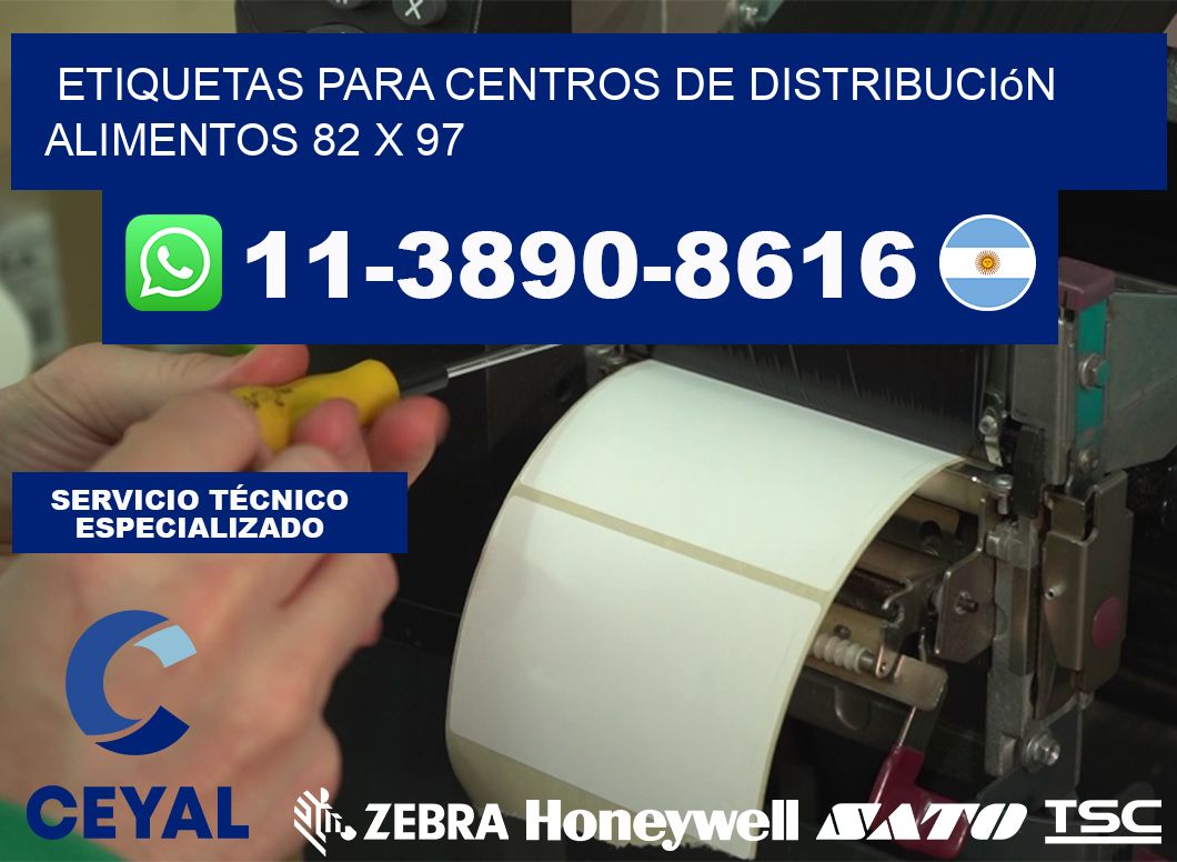 Etiquetas para centros de distribución alimentos 82 x 97