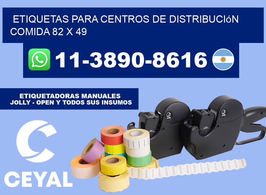 Etiquetas para centros de distribución comida 82 x 49