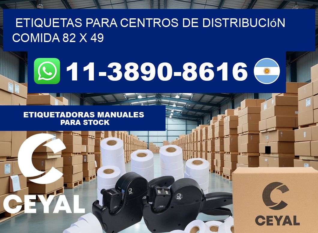 Etiquetas para centros de distribución comida 82 x 49