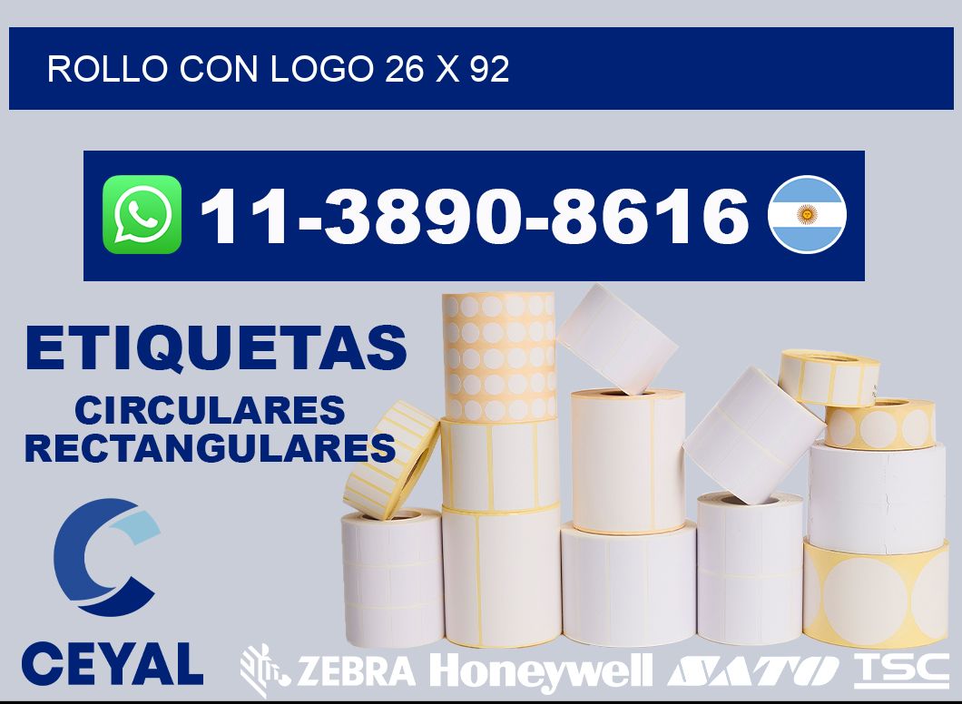 Rollo con logo 26 x 92