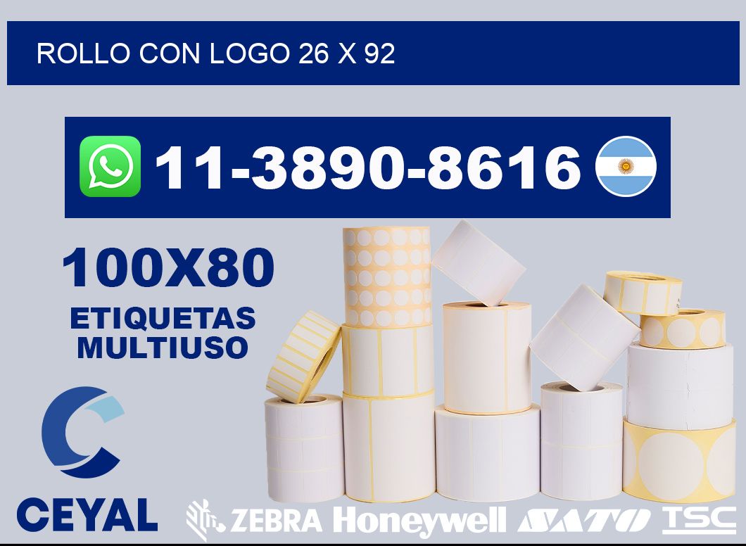 Rollo con logo 26 x 92
