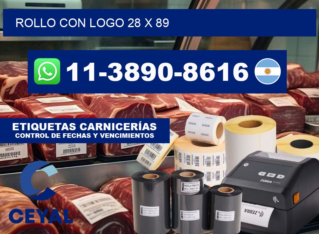 Rollo con logo 28 x 89