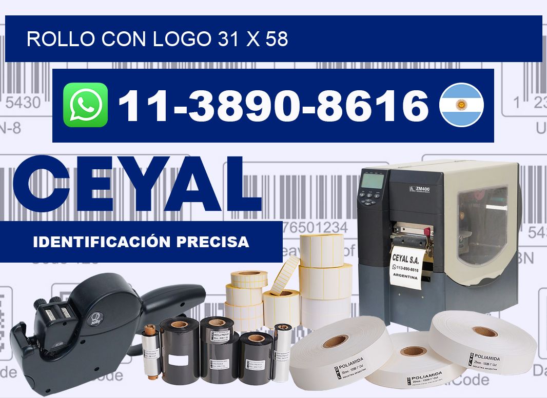 Rollo con logo 31 x 58
