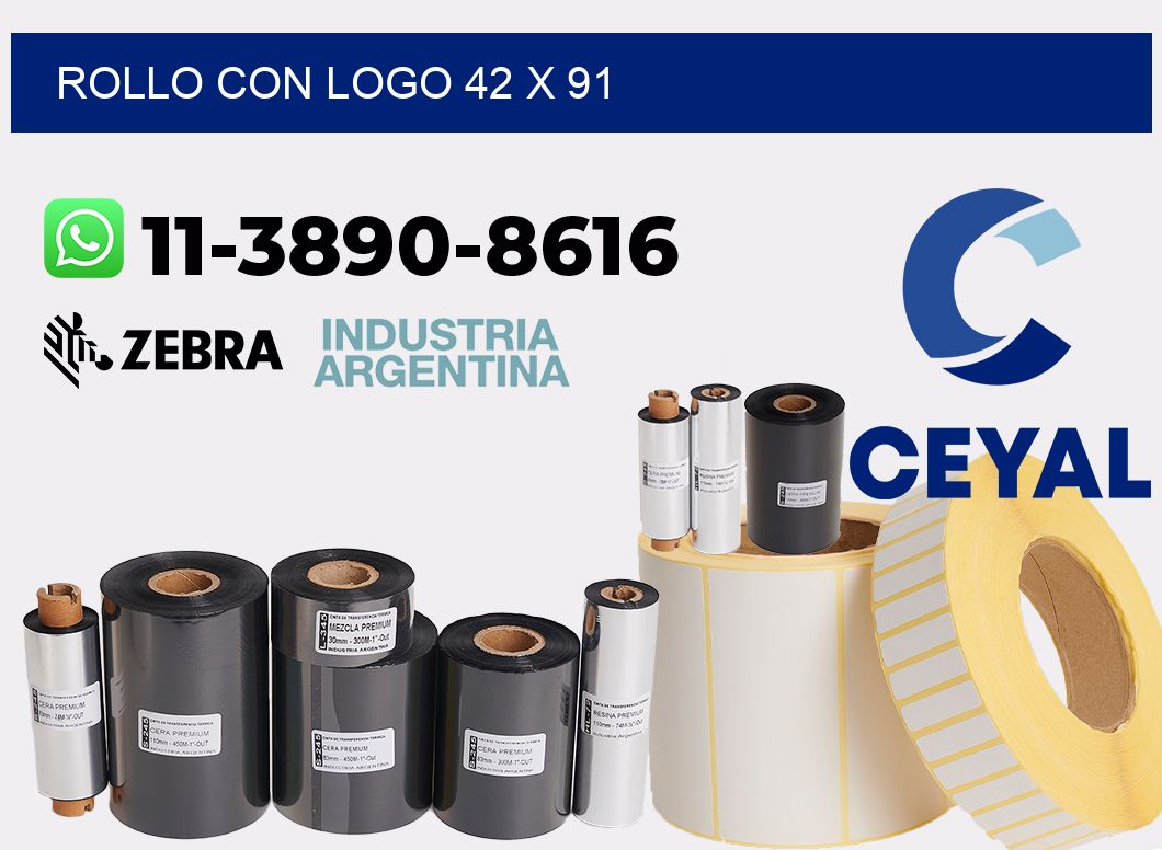 Rollo con logo 42 x 91