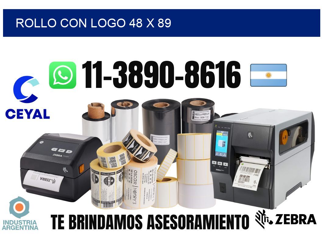 Rollo con logo 48 x 89