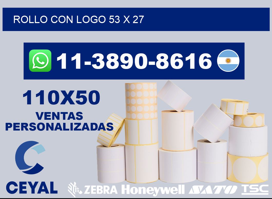Rollo con logo 53 x 27