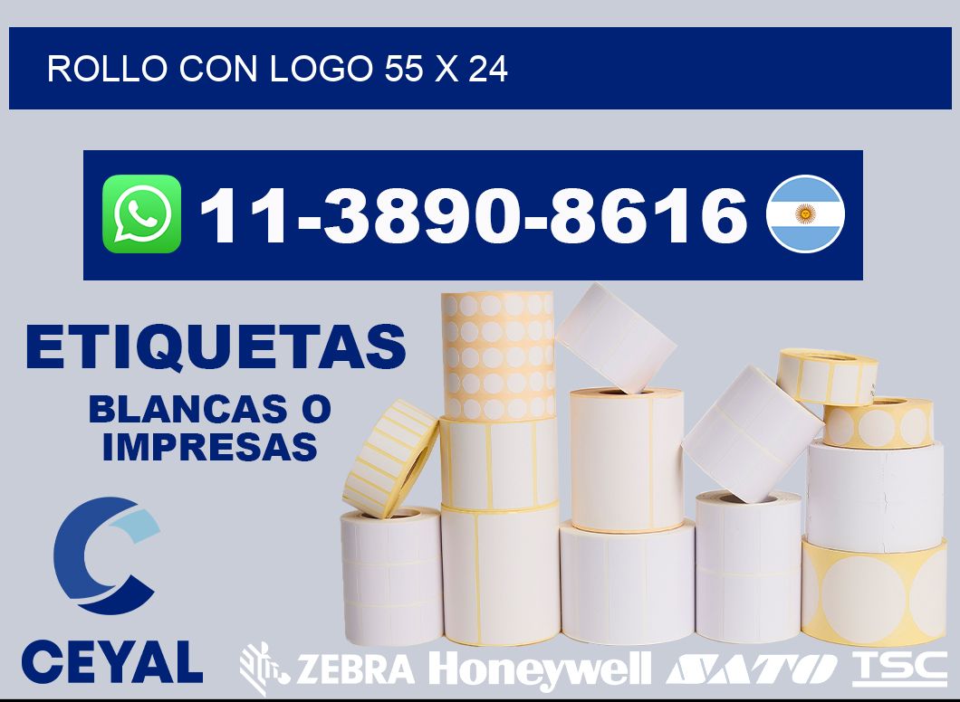 Rollo con logo 55 x 24
