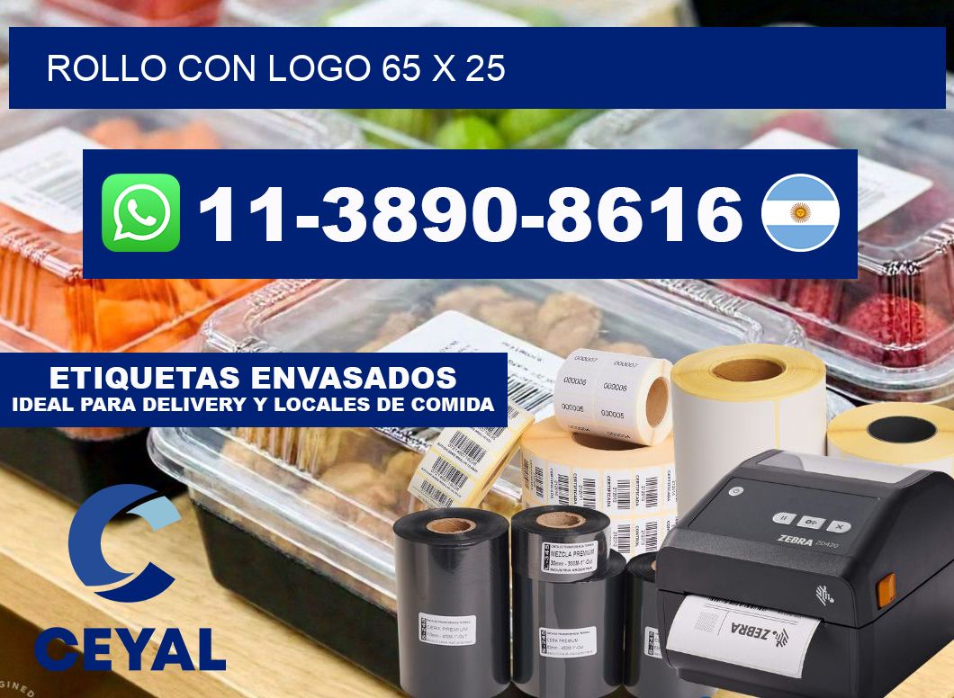 Rollo con logo 65 x 25