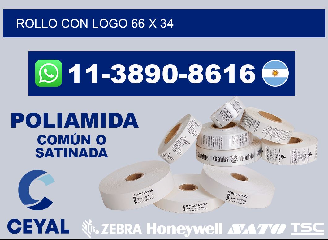 Rollo con logo 66 x 34