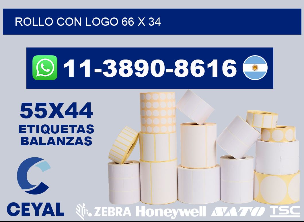 Rollo con logo 66 x 34