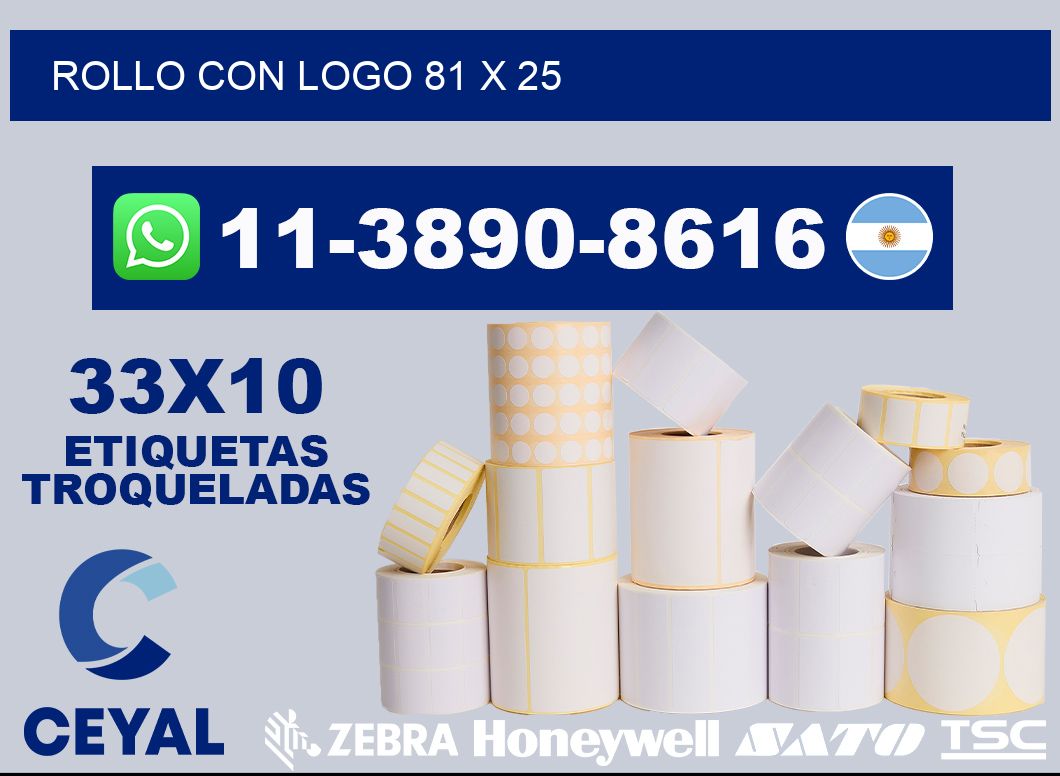Rollo con logo 81 x 25