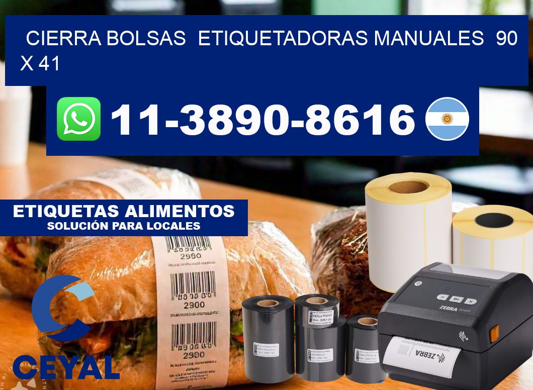 cierra bolsas  Etiquetadoras Manuales  90 x 41