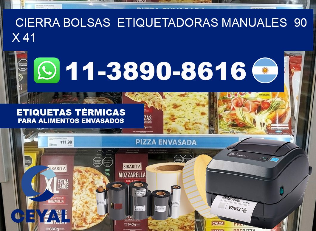 cierra bolsas  Etiquetadoras Manuales  90 x 41
