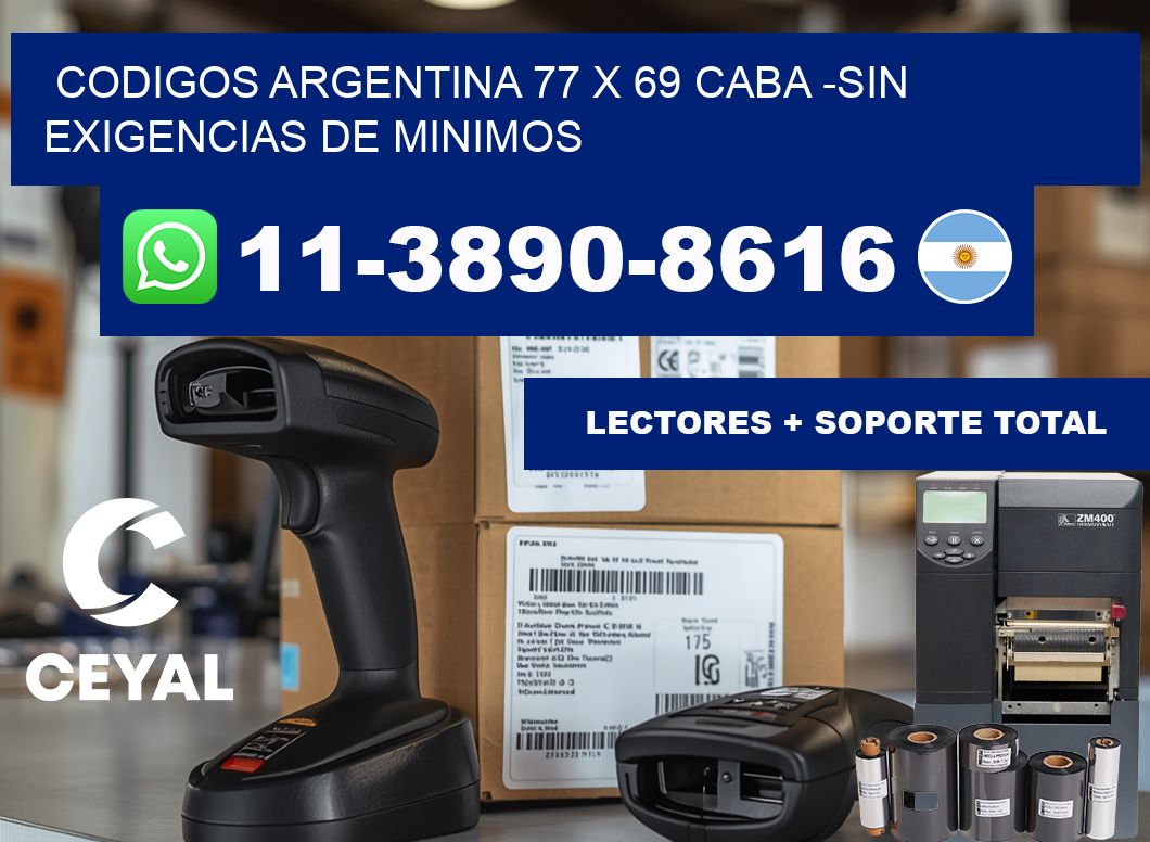 codigos Argentina 77 x 69 CABA -Sin exigencias de minimos