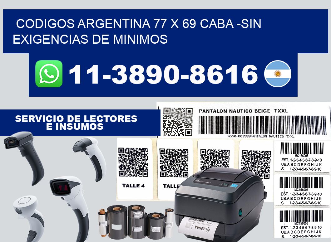 codigos Argentina 77 x 69 CABA -Sin exigencias de minimos