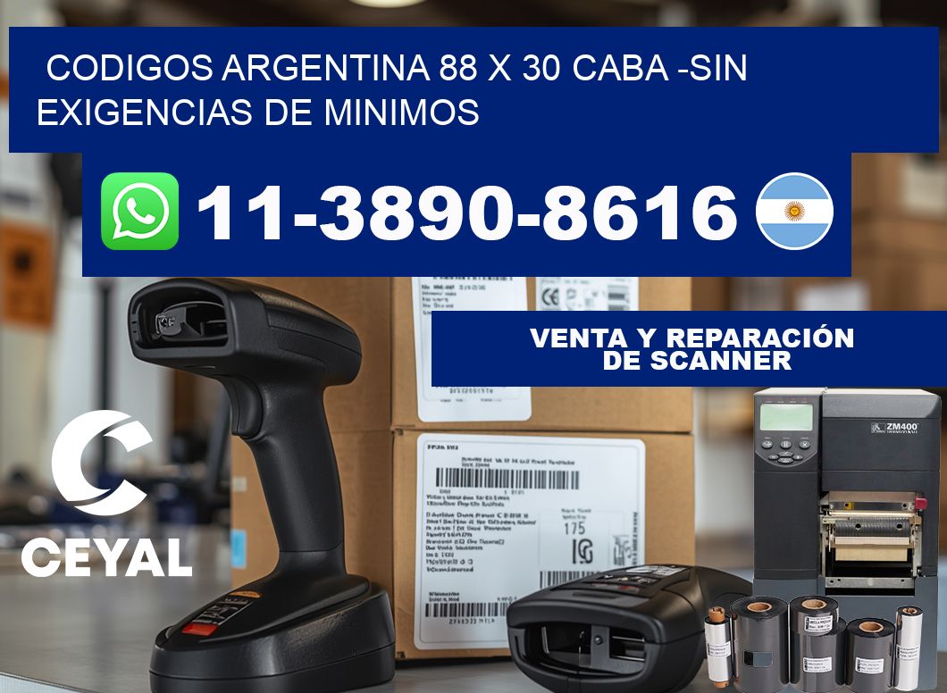 codigos Argentina 88 x 30 CABA -Sin exigencias de minimos