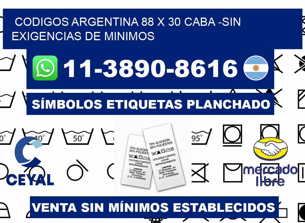 codigos Argentina 88 x 30 CABA -Sin exigencias de minimos