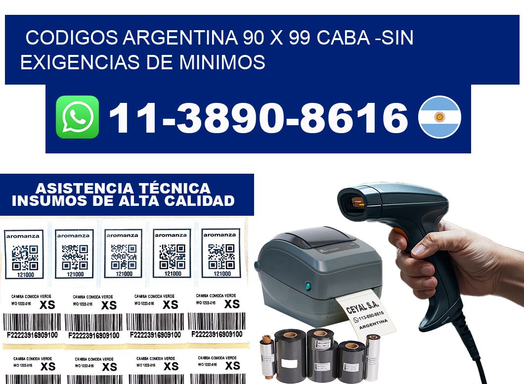 codigos Argentina 90 x 99 CABA -Sin exigencias de minimos