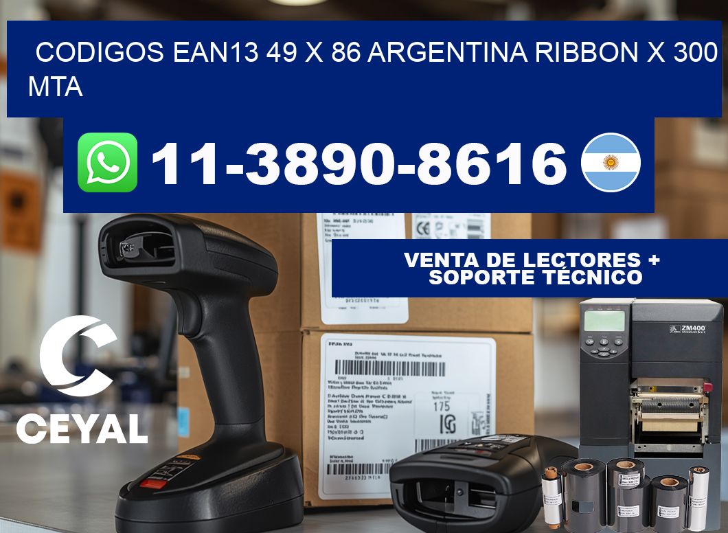 codigos ean13 49 x 86 argentina ribbon x 300 mta