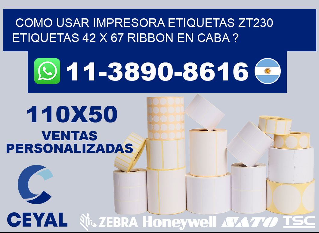 como usar impresora etiquetas zt230 etiquetas 42 x 67 ribbon en CABA ?