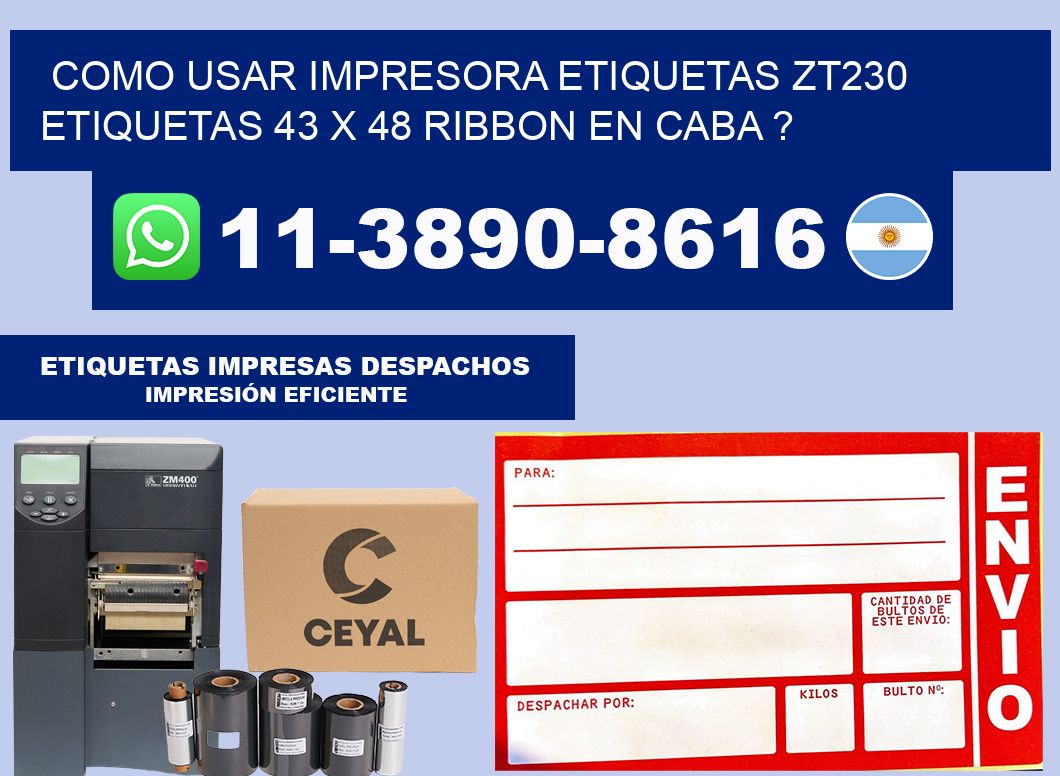 como usar impresora etiquetas zt230 etiquetas 43 x 48 ribbon en CABA ?