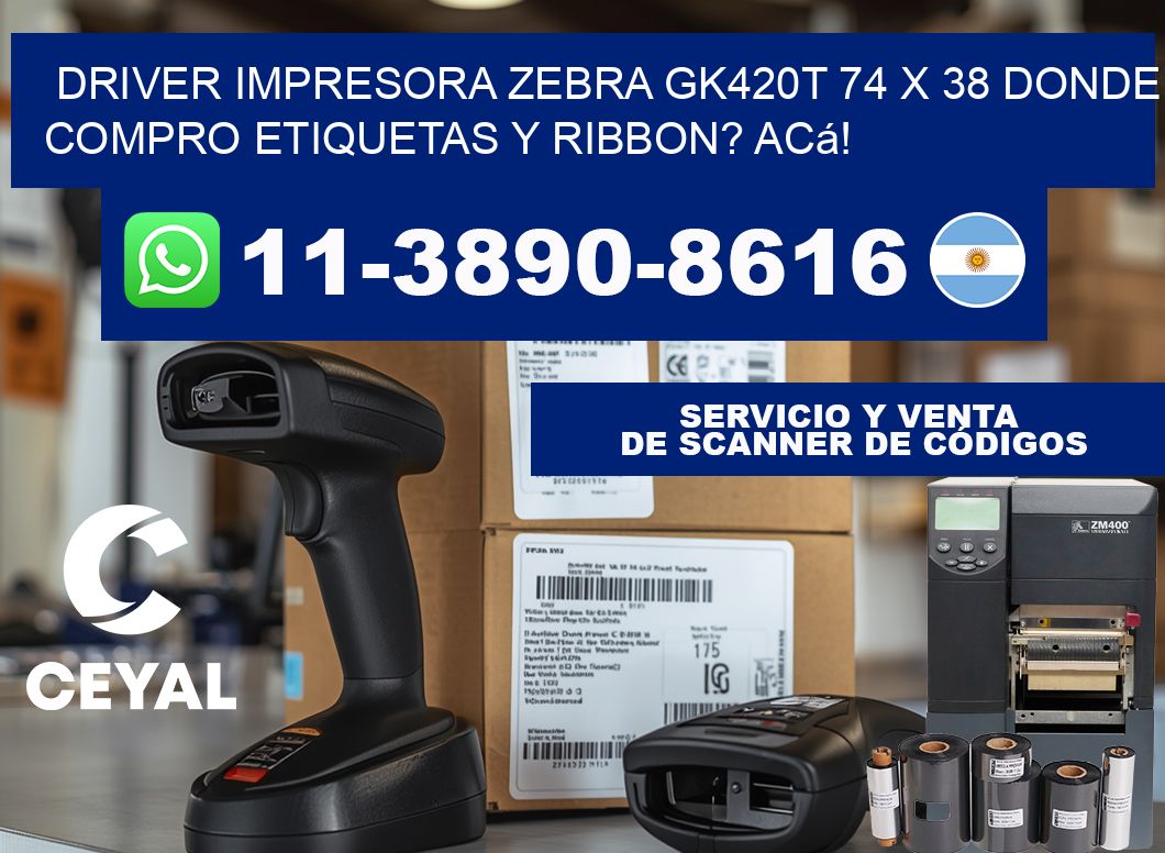 driver impresora zebra gk420t 74 x 38 Donde compro etiquetas y ribbon? Acá!