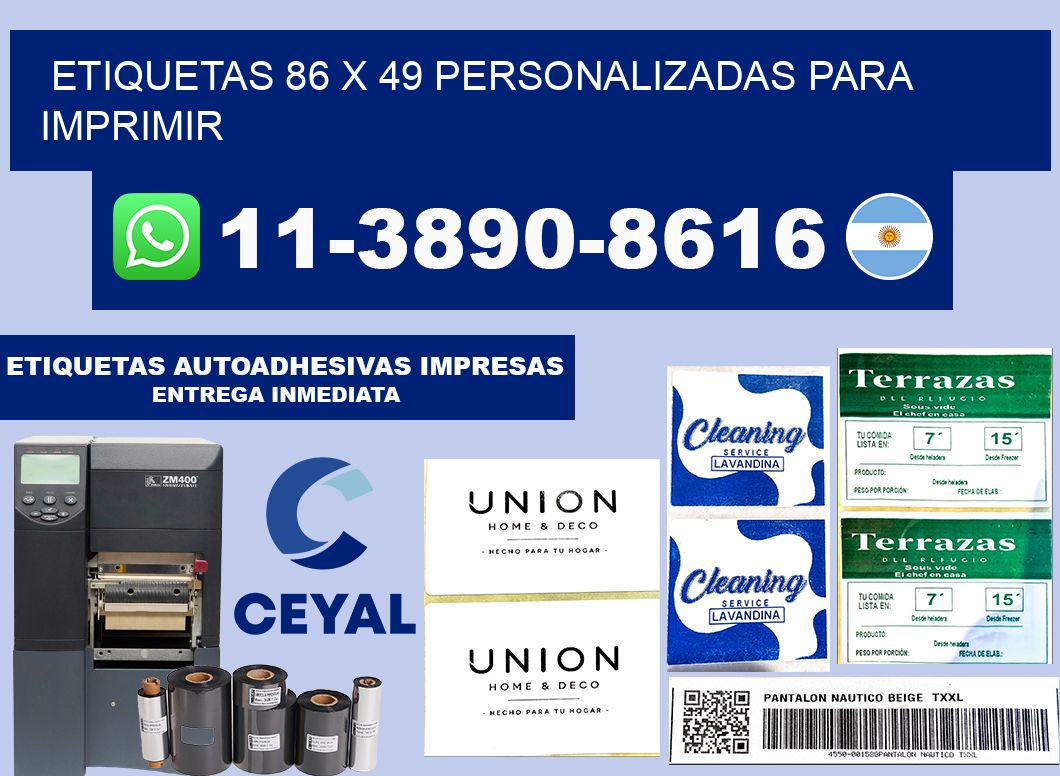 etiquetas 86 x 49 personalizadas para imprimir