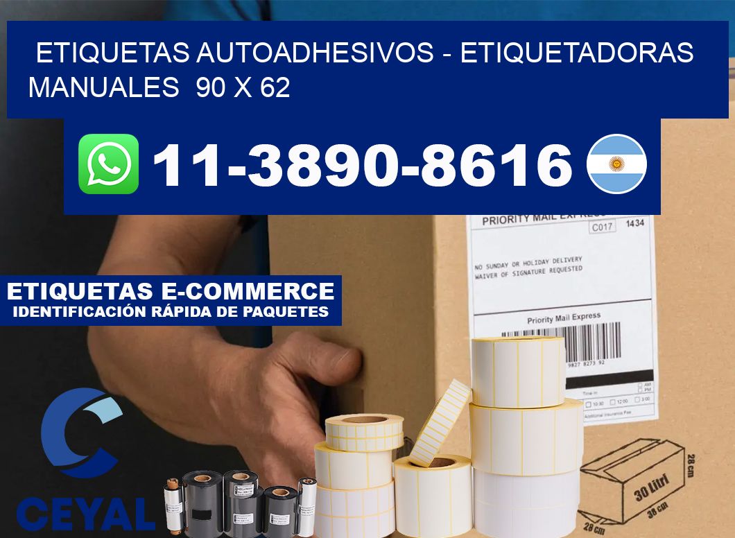 etiquetas autoadhesivos - Etiquetadoras Manuales  90 x 62