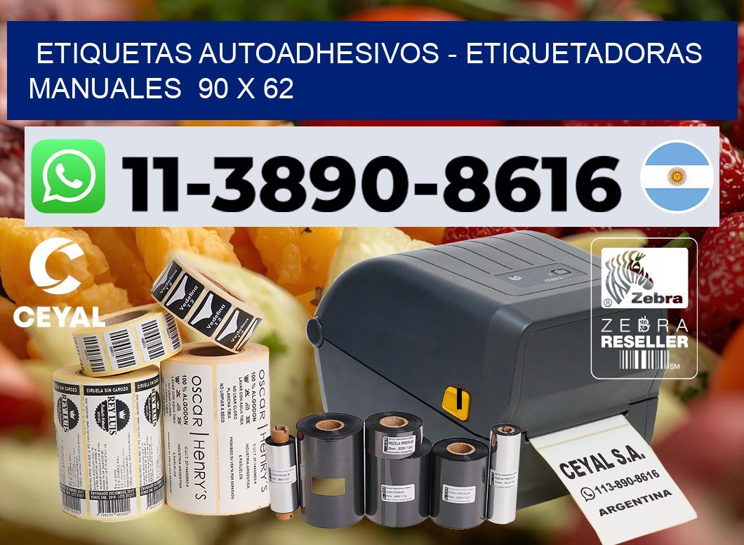 etiquetas autoadhesivos - Etiquetadoras Manuales  90 x 62