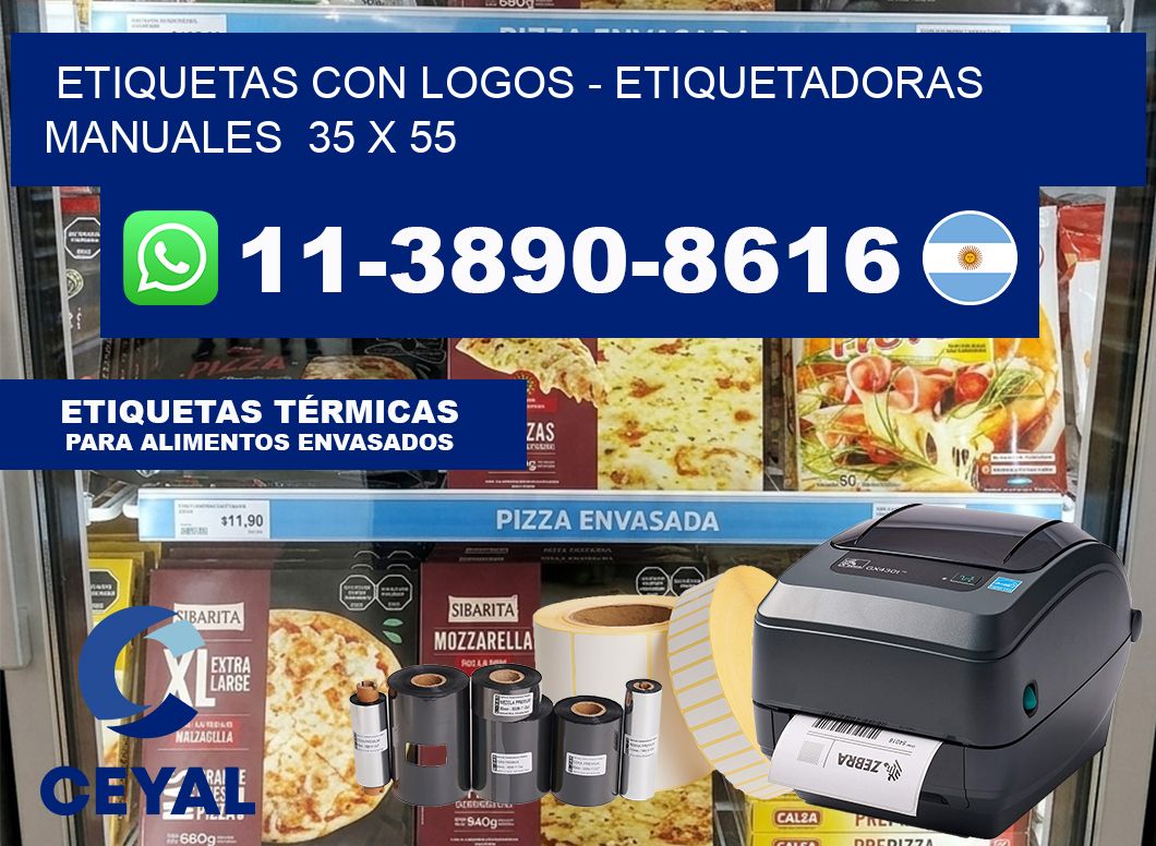 etiquetas con logos – Etiquetadoras Manuales  35 x 55