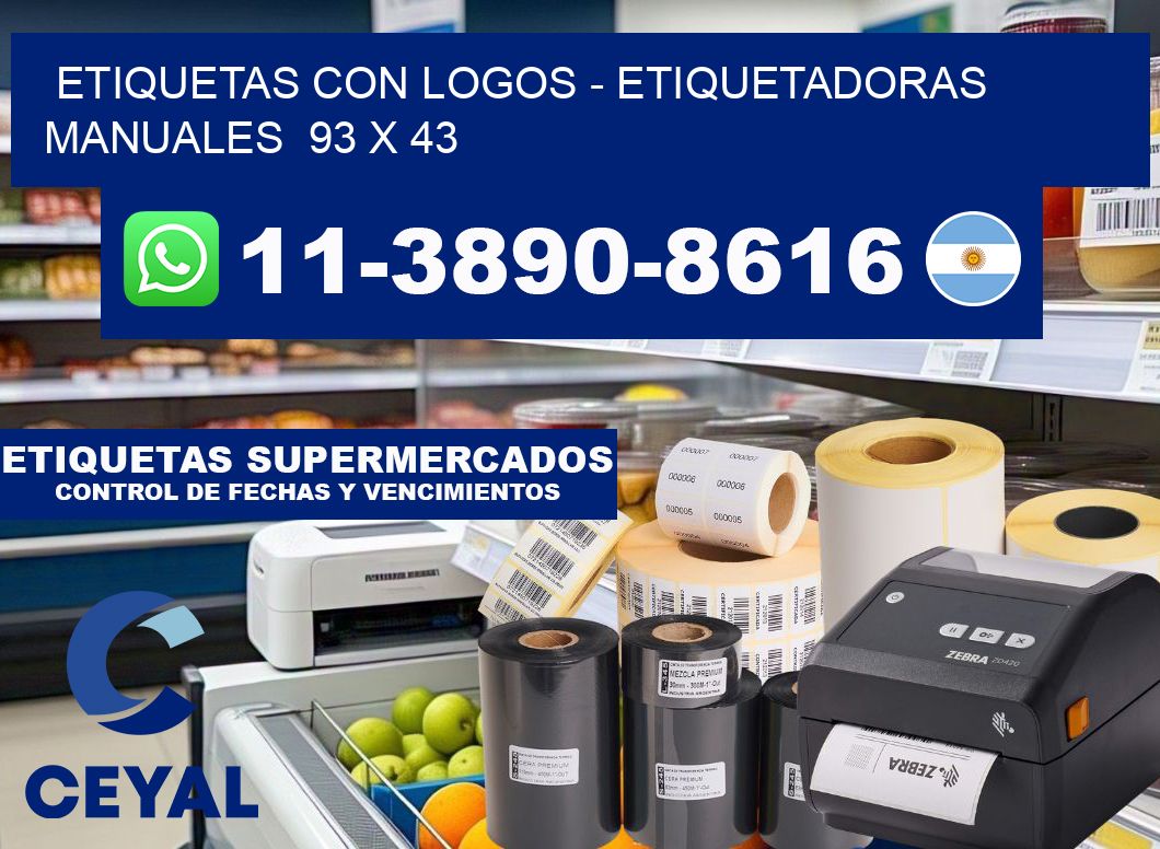 etiquetas con logos - Etiquetadoras Manuales  93 x 43